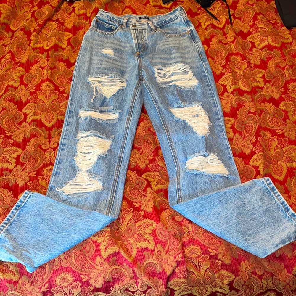 Rue 21 asymmetrical waist jeans size 0